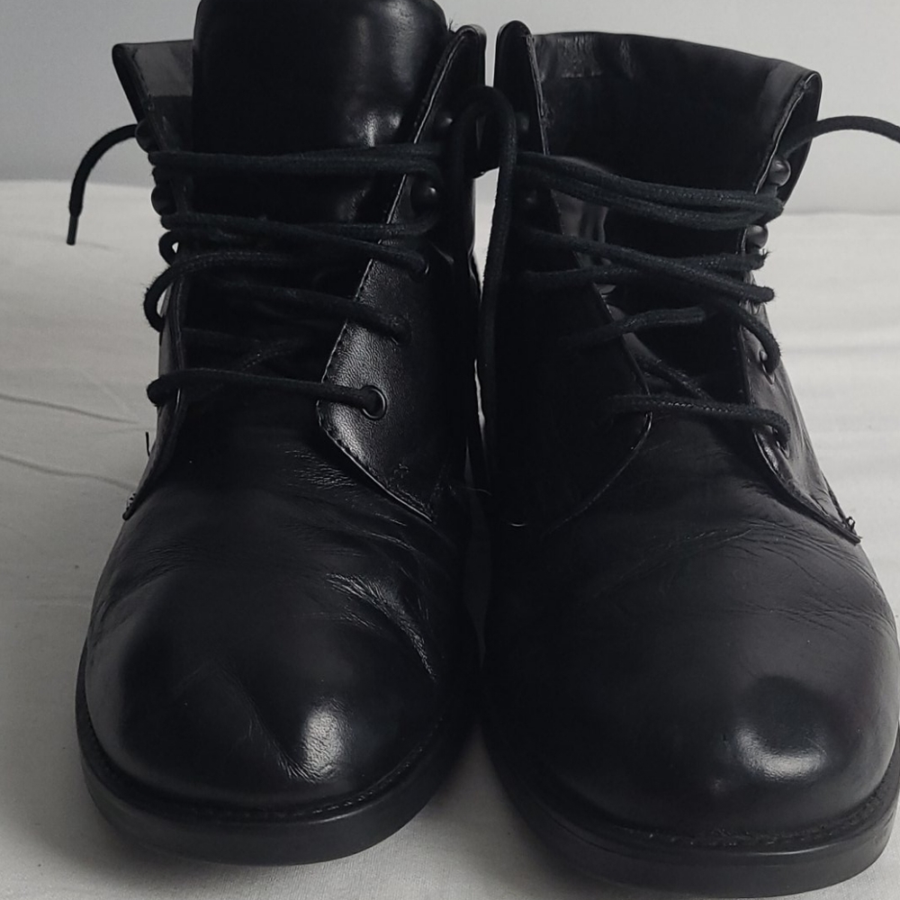 EARTH SHOE CHACO BLACK LEATHER SHOES 10.5W LACE UP - Picture 3 of 16